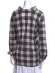 Balenciaga 2018 Plaid Print Button-Up Top