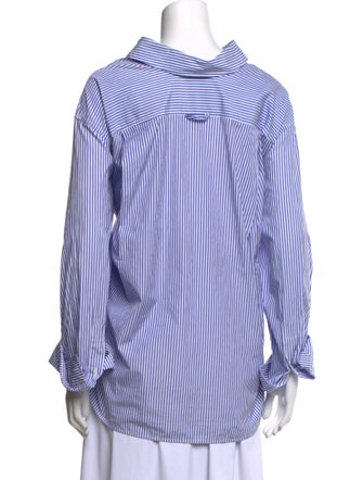 Balenciaga 2017 Striped Button-Up Top