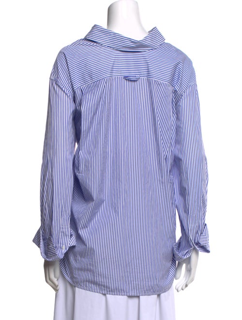 Balenciaga 2017 Striped Button-Up Top