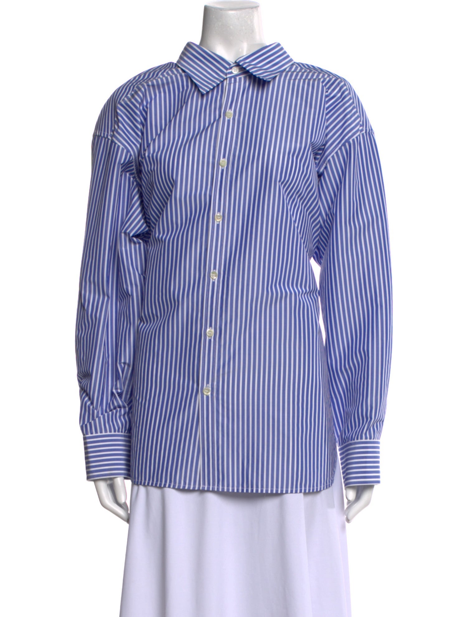 Balenciaga 2016 Striped Button-Up Top