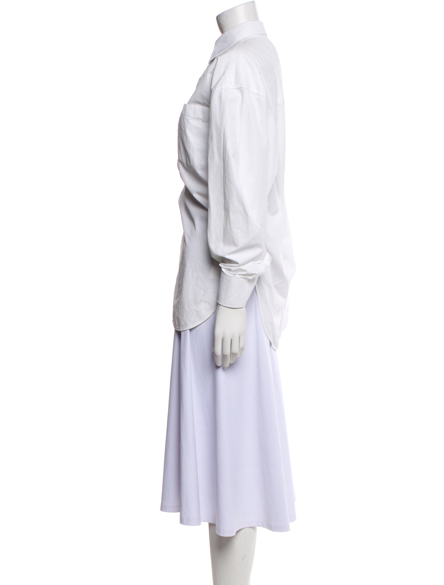 Balenciaga 2017 Long Sleeve Button-Up Top