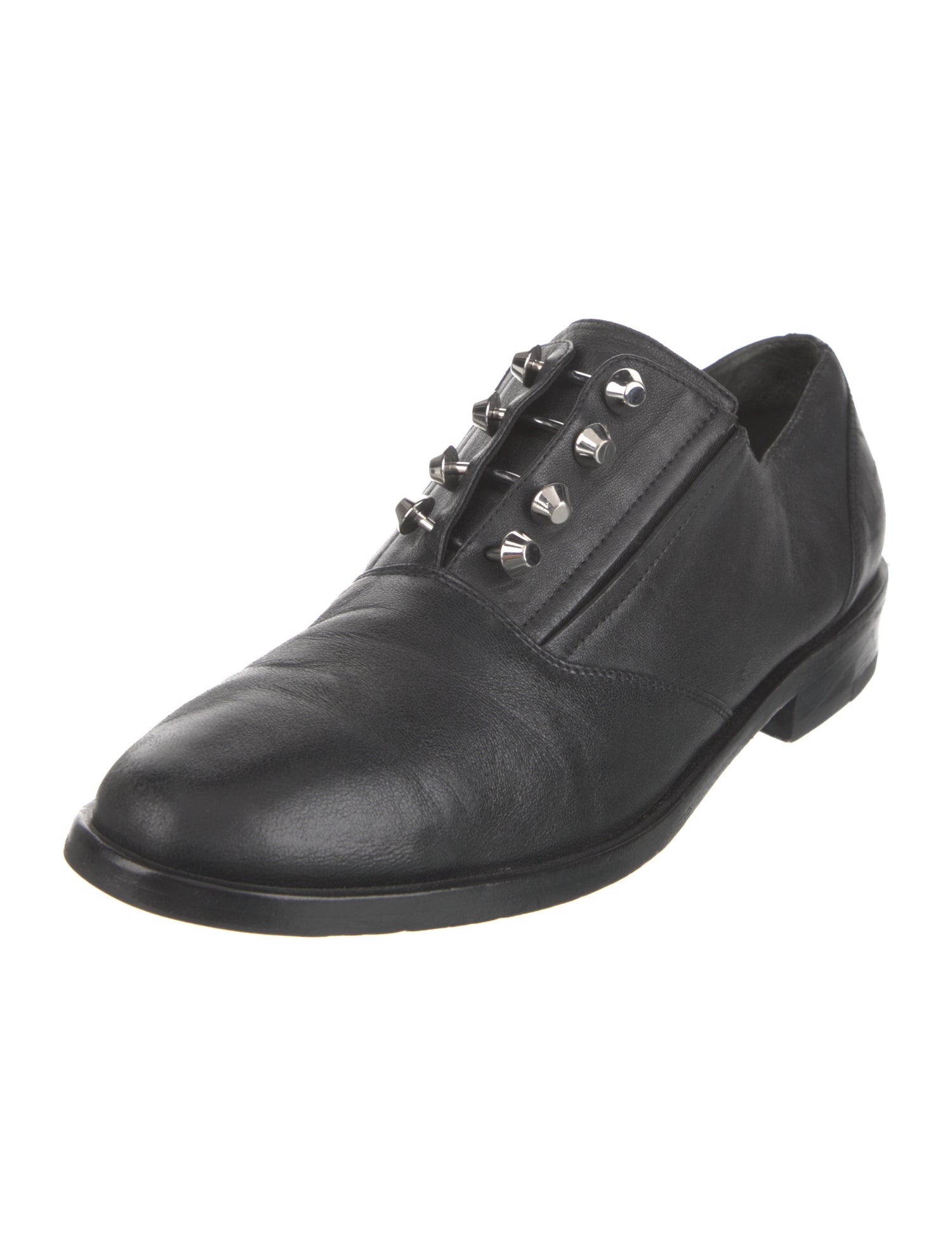 Balenciaga Leather Studded Accents Oxfords