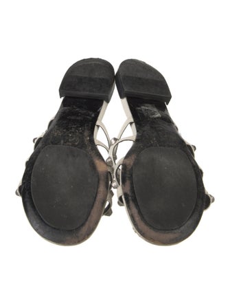 Balenciaga Rockstud Accents Leather Slides