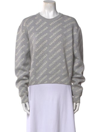 Balenciaga 2022 Mini All Over Logo Sweater