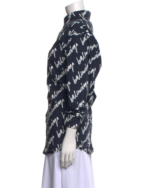 Balenciaga 2021 Printed Button-Up Top