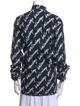 Balenciaga 2021 Printed Button-Up Top
