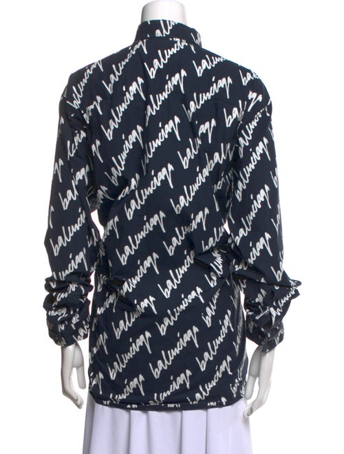 Balenciaga 2021 Printed Button-Up Top