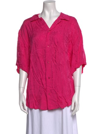 Balenciaga 2021 V-Neck Button-Up Top