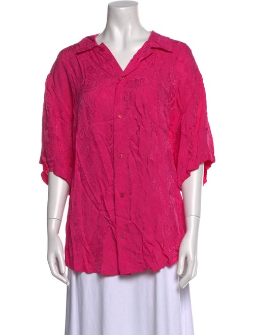 Balenciaga 2021 V-Neck Button-Up Top