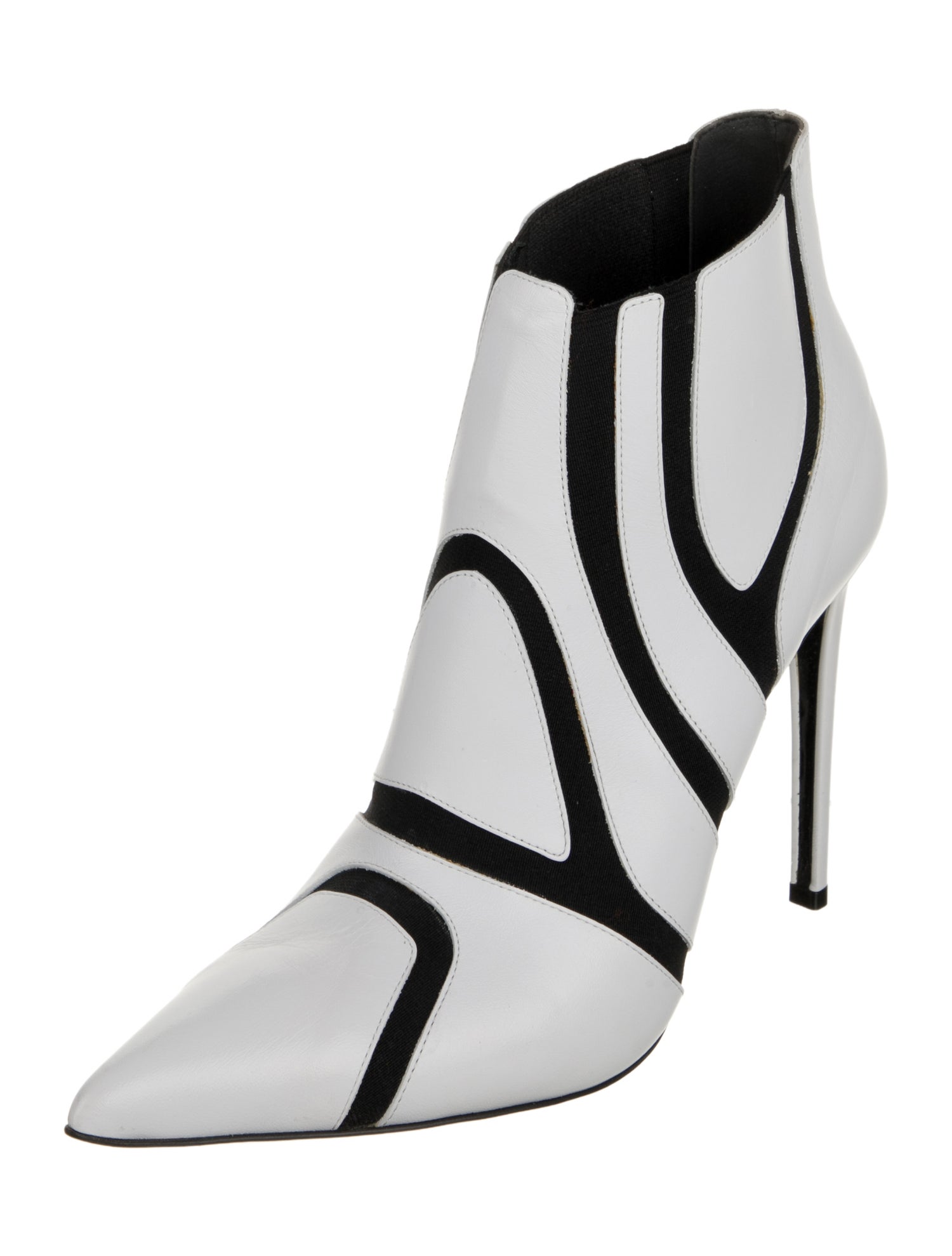 Balenciaga Leather Colorblock Pattern Boots