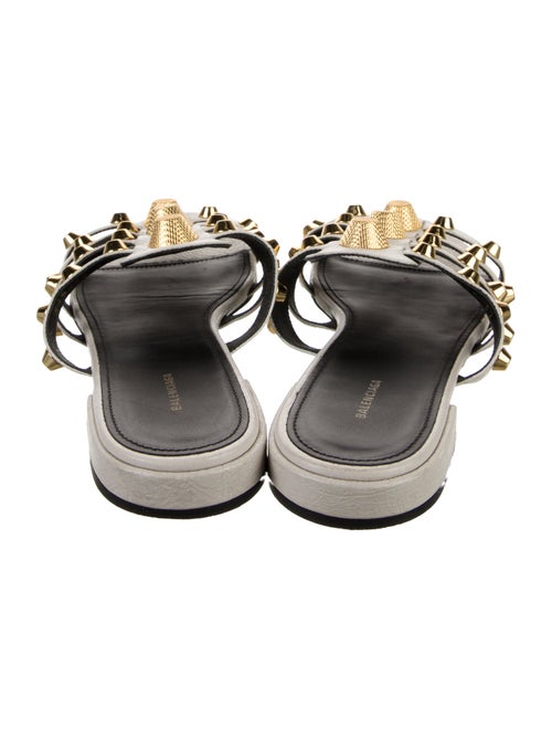 Balenciaga Leather Studded Accents Slides