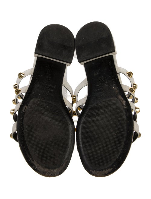 Balenciaga Leather Studded Accents Slides