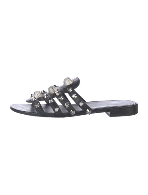 Balenciaga Leather Studded Accents Slides