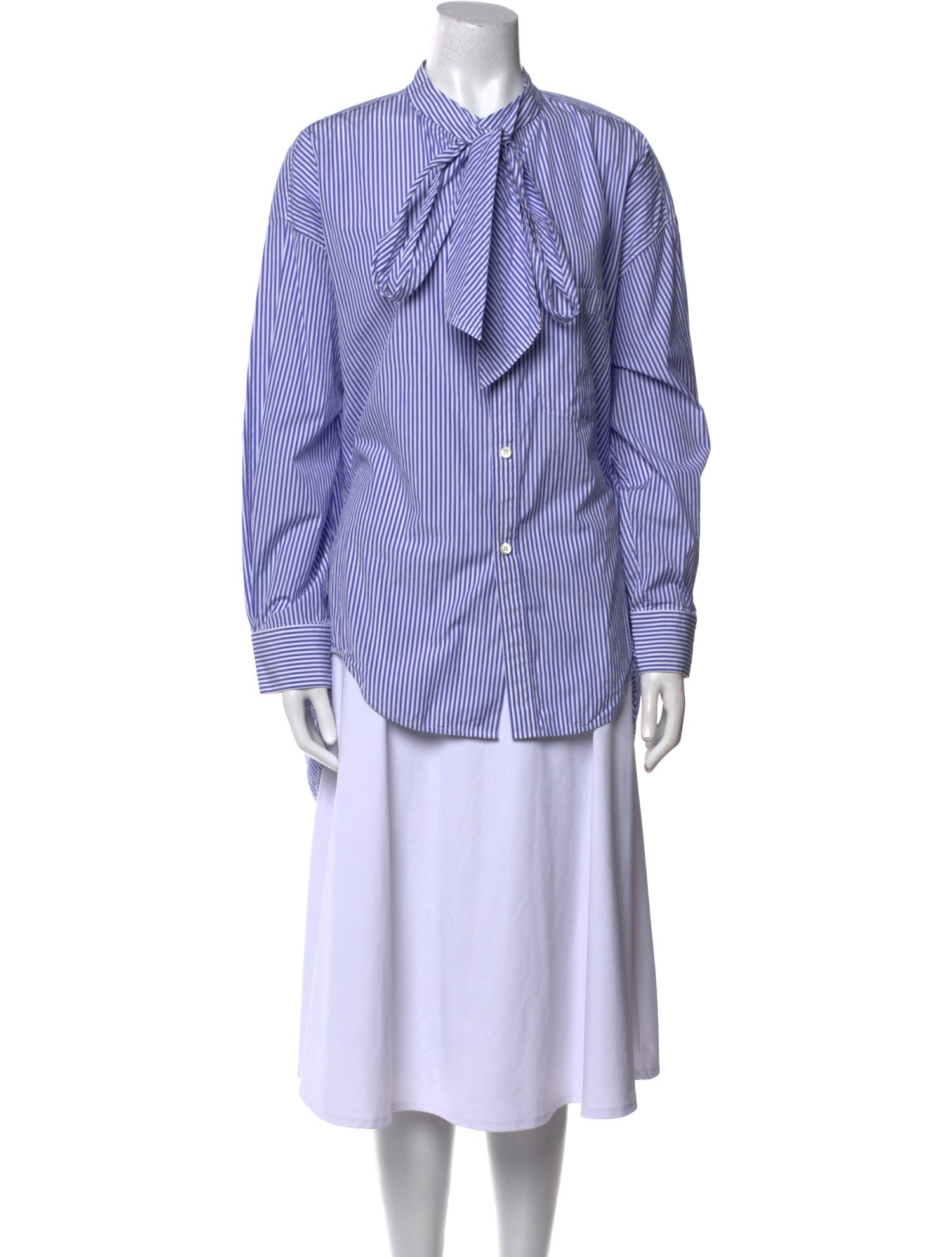 Balenciaga 2018 Striped Button-Up Top