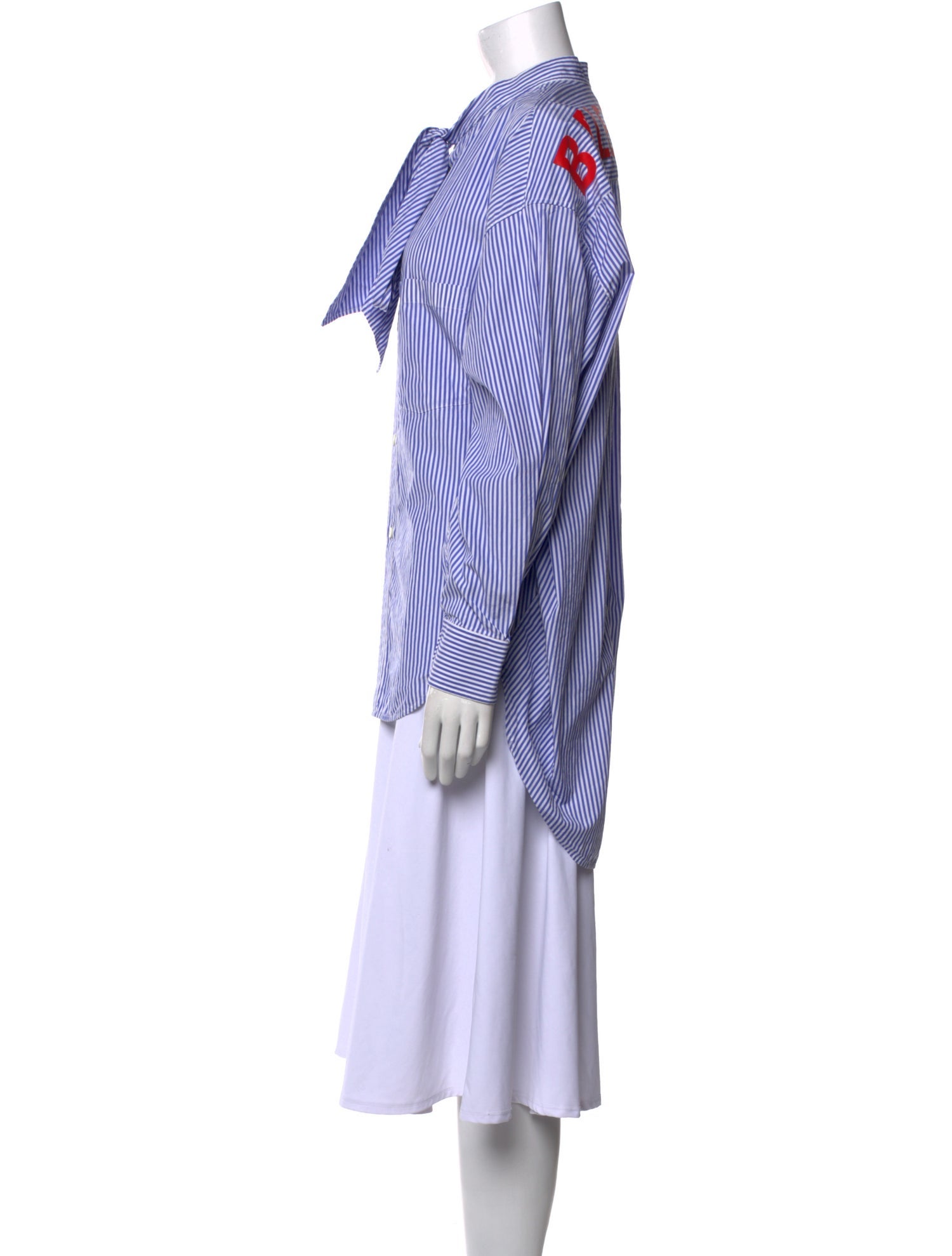 Balenciaga 2018 Striped Button-Up Top