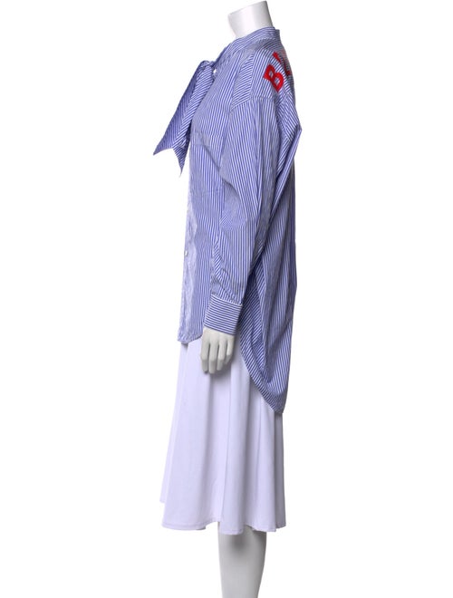 Balenciaga 2018 Striped Button-Up Top