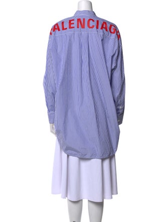 Balenciaga 2018 Striped Button-Up Top