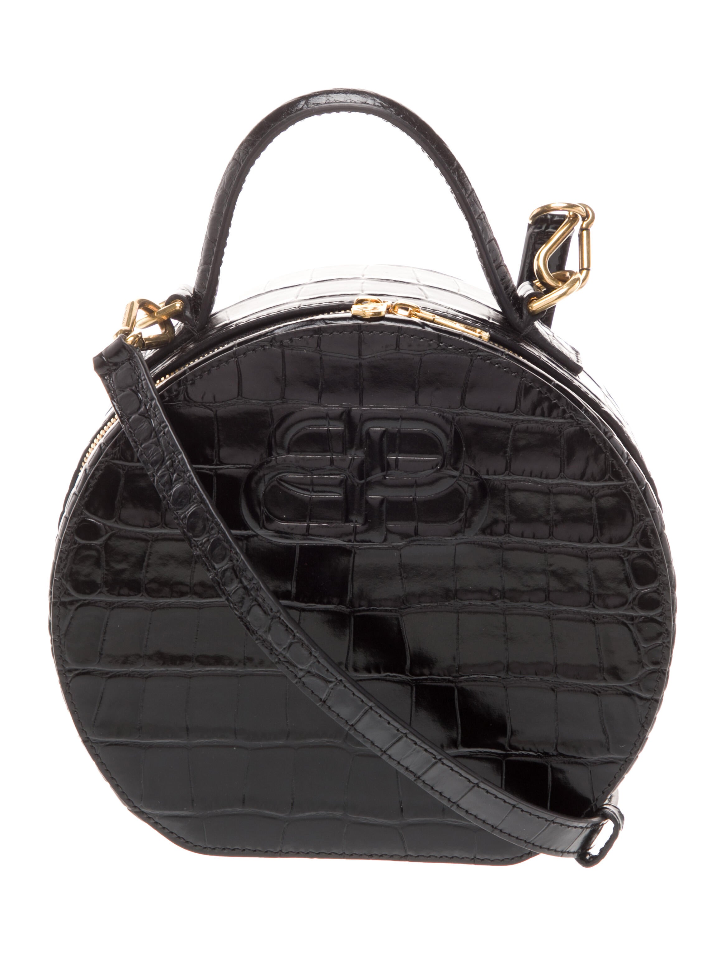 Balenciaga Embossed Leather Vanity Round XS