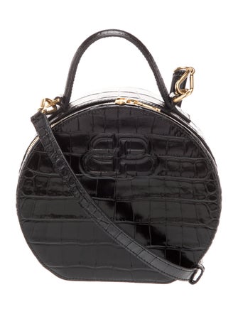 Balenciaga Embossed Leather Vanity Round XS