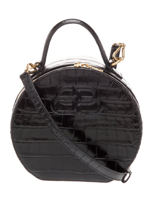 Balenciaga Embossed Leather Vanity Round XS