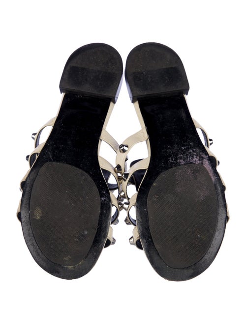 Balenciaga Leather Studded Accents Slides