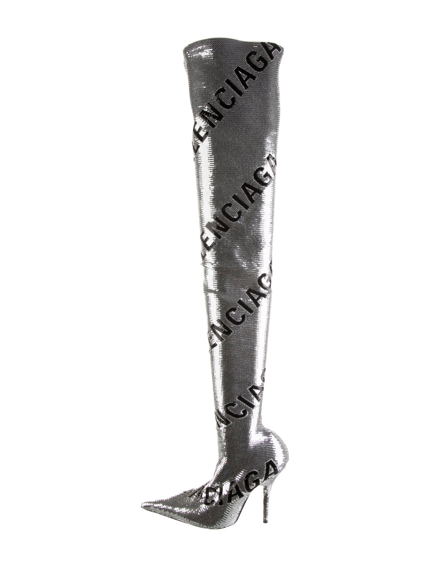 Balenciaga Sequins Graphic Print Boots w/ Tags