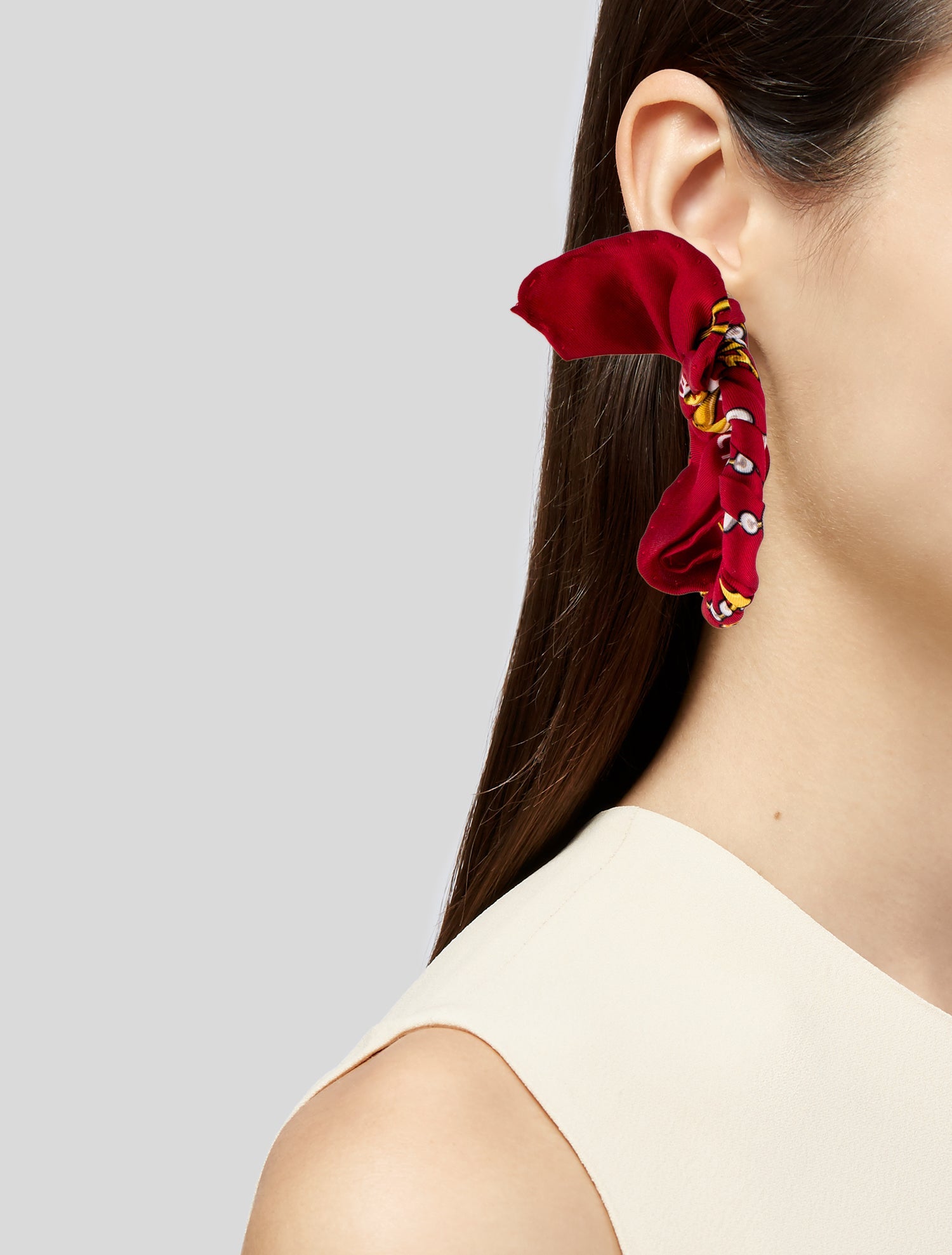 Balenciaga Fabric Scarf Hoop Earrings