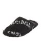 Balenciaga Signature Logo Faux Fur Slippers