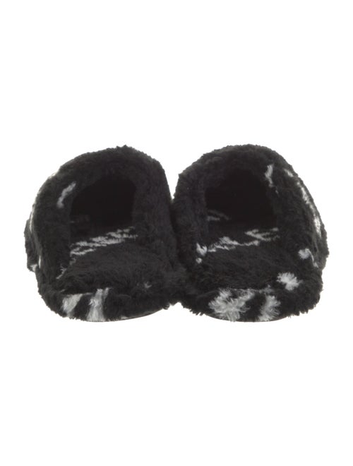 Balenciaga Signature Logo Faux Fur Slippers