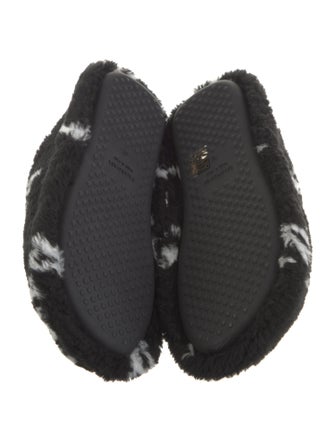 Balenciaga Signature Logo Faux Fur Slippers