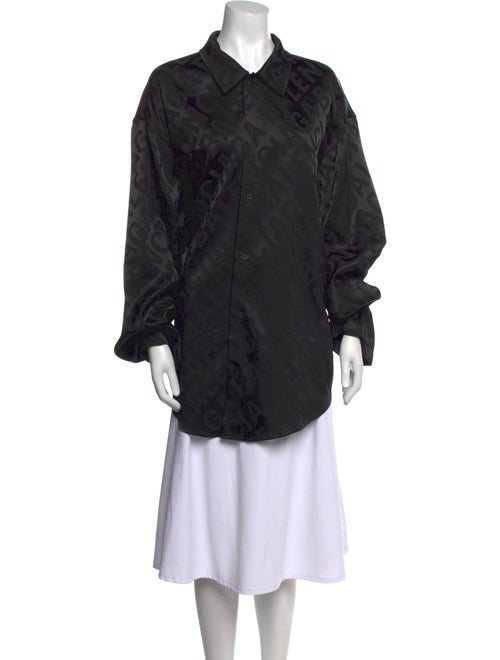 Balenciaga 2021 Long Sleeve Button-Up Top