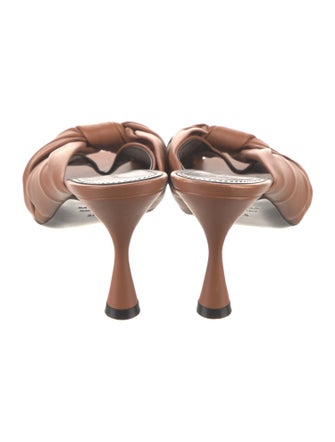 Balenciaga Leather Ruffle Embellishment Slides