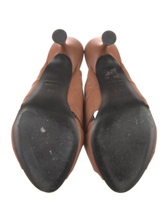 Balenciaga Leather Ruffle Embellishment Slides