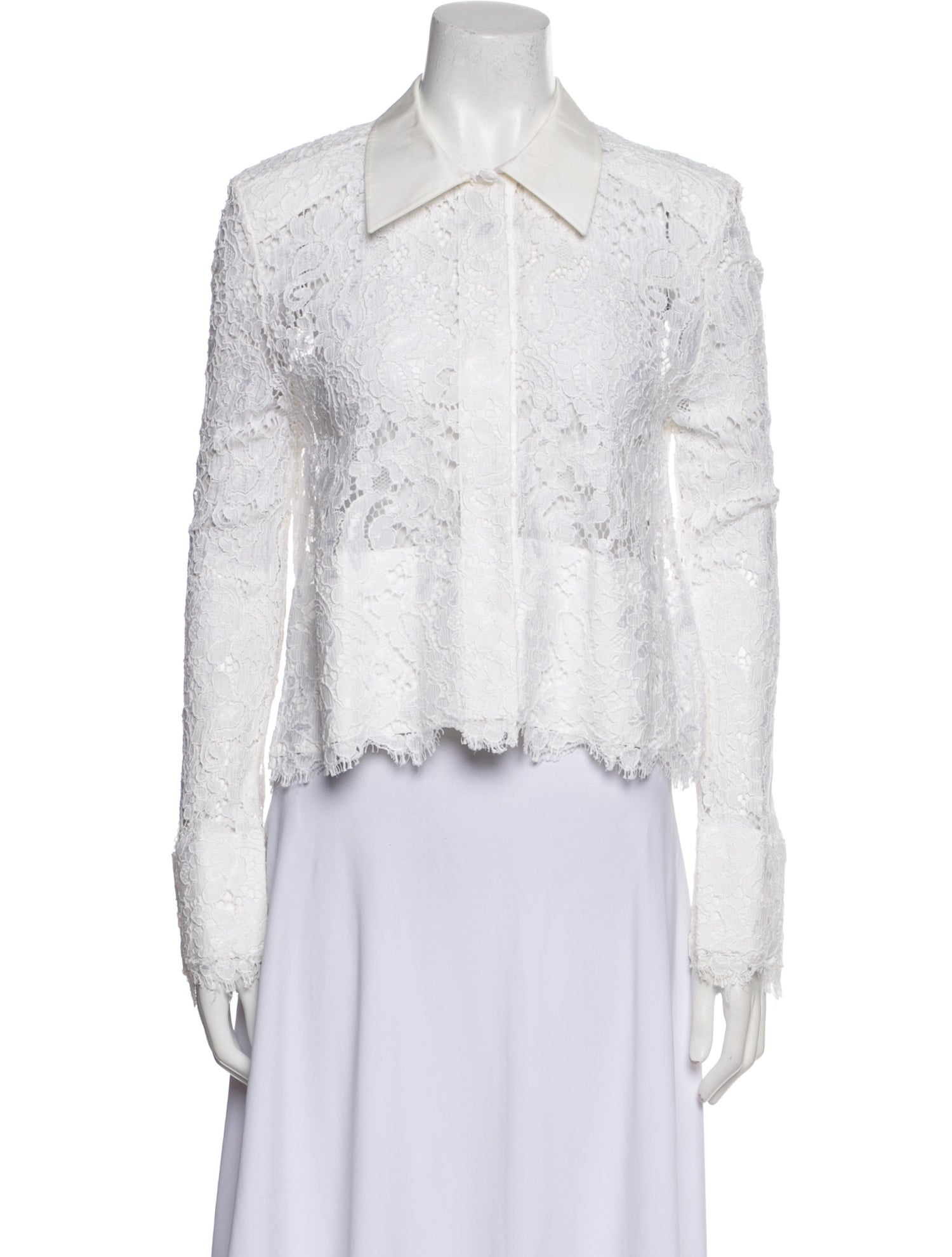 Balenciaga 2012 Lace Pattern Button-Up Top