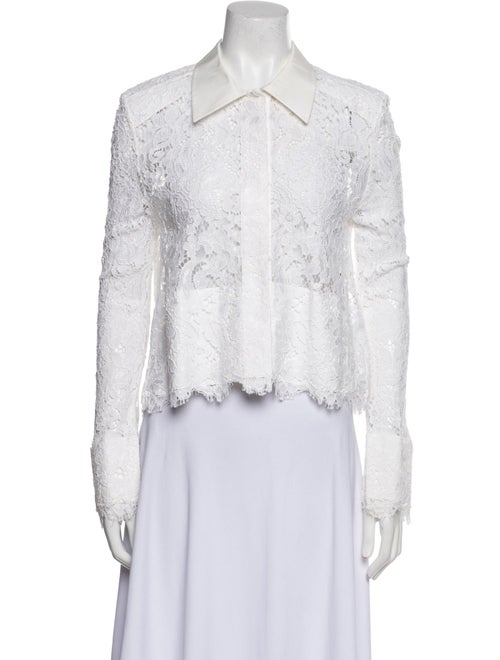 Balenciaga 2012 Lace Pattern Button-Up Top