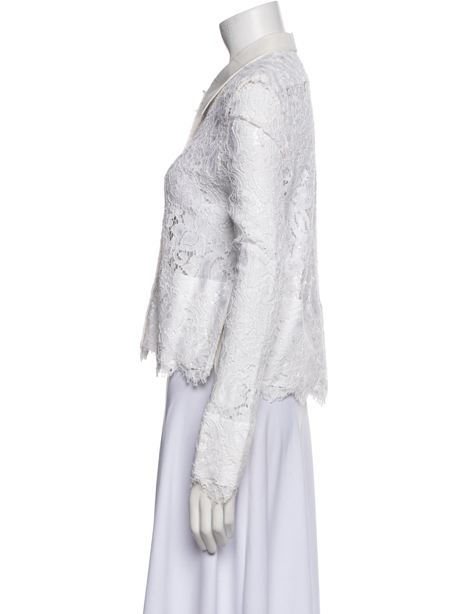 Balenciaga 2012 Lace Pattern Button-Up Top