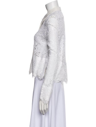 Balenciaga 2012 Lace Pattern Button-Up Top