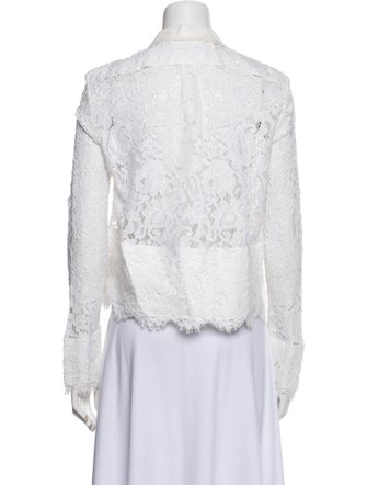 Balenciaga 2012 Lace Pattern Button-Up Top