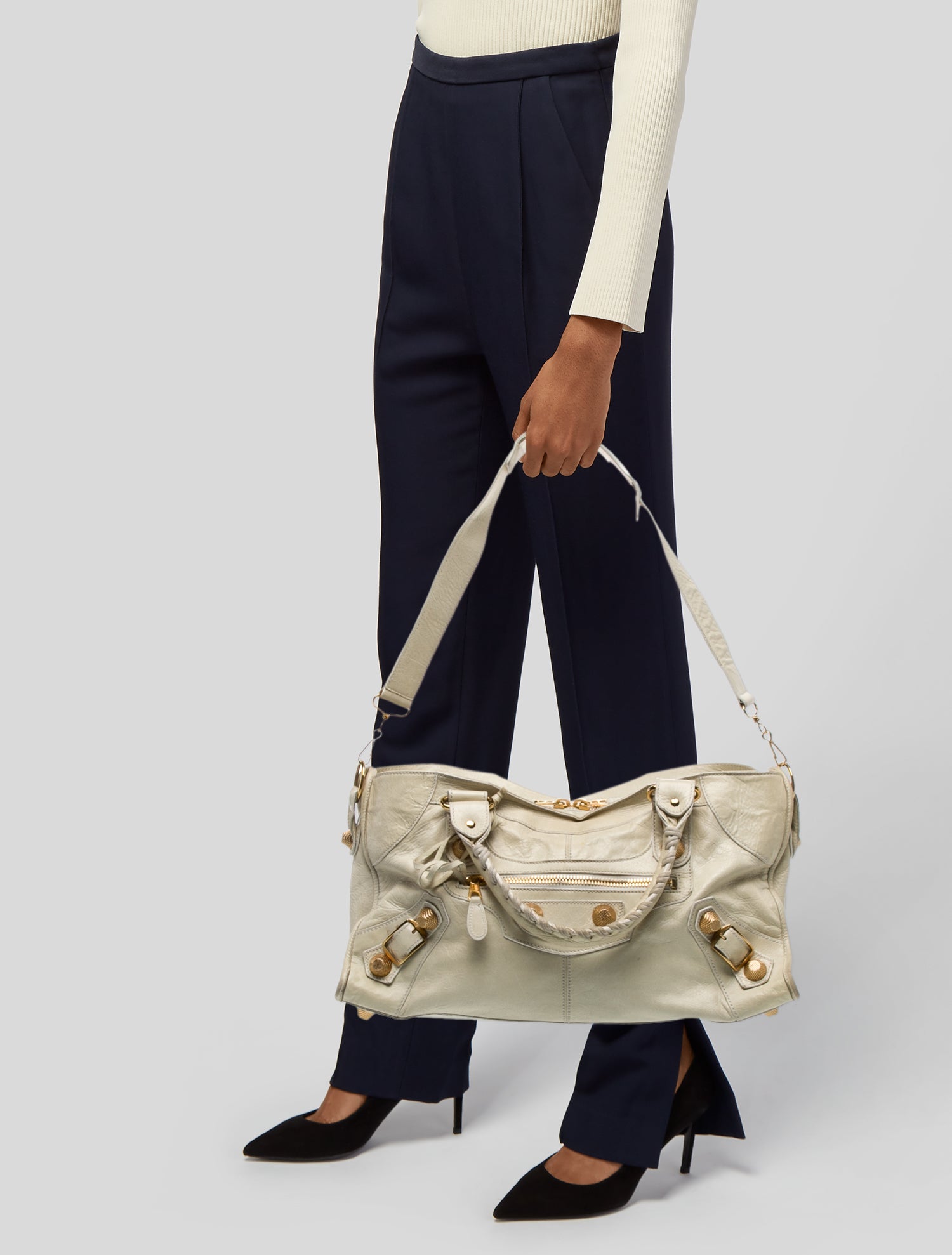 Balenciaga Leather Weekender Bag