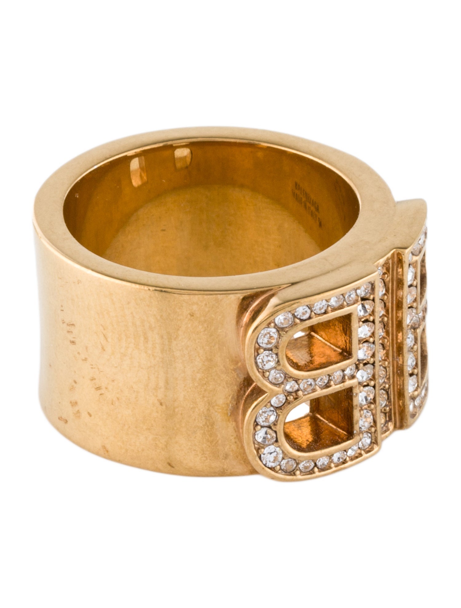 Balenciaga Crystal Bb Band Ring
