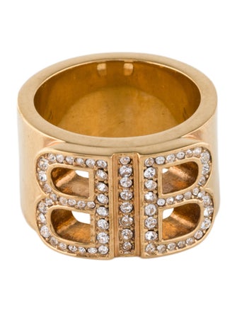 Balenciaga Crystal Bb Band Ring