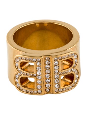 Balenciaga Crystal Bb Band Ring