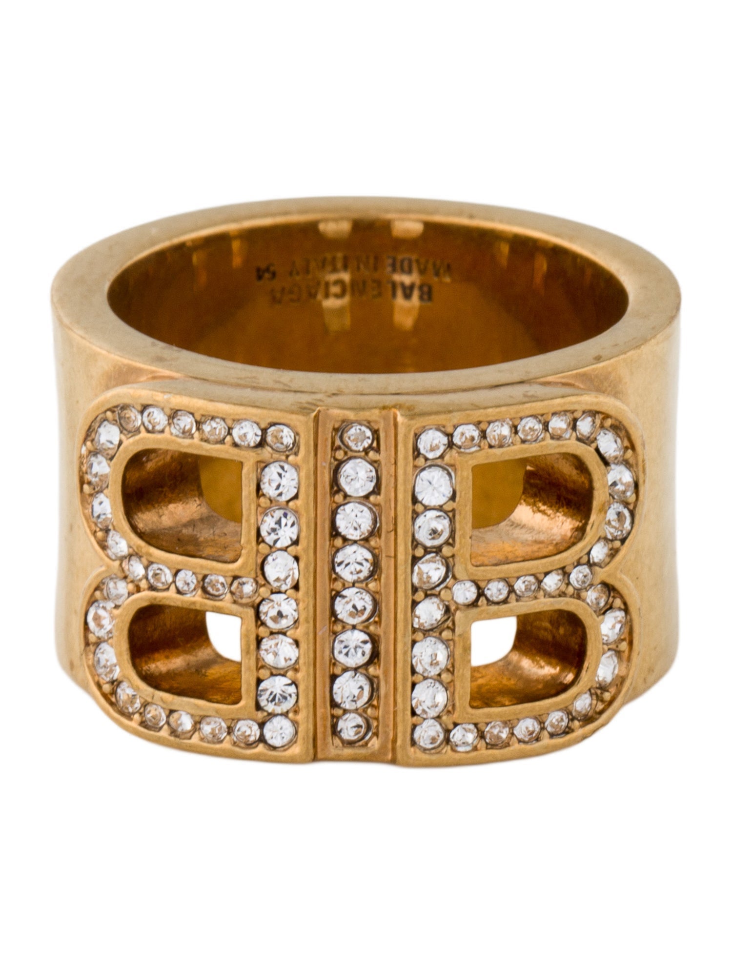 Balenciaga Crystal BB Ring