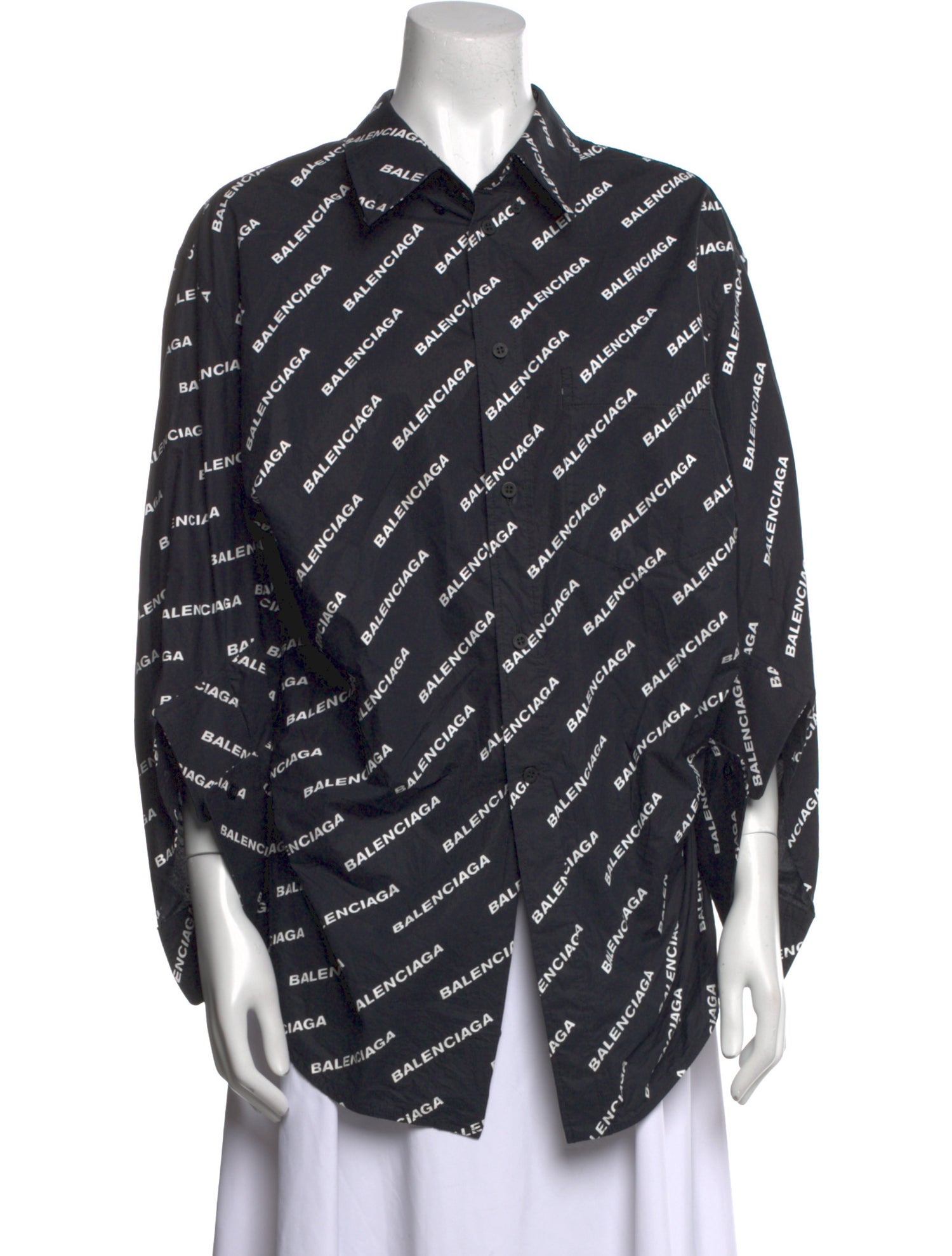 Balenciaga 2021 Printed Button-Up Top