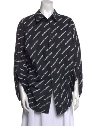 Balenciaga 2021 Printed Button-Up Top