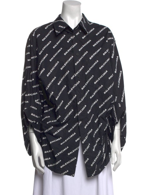 Balenciaga 2021 Printed Button-Up Top