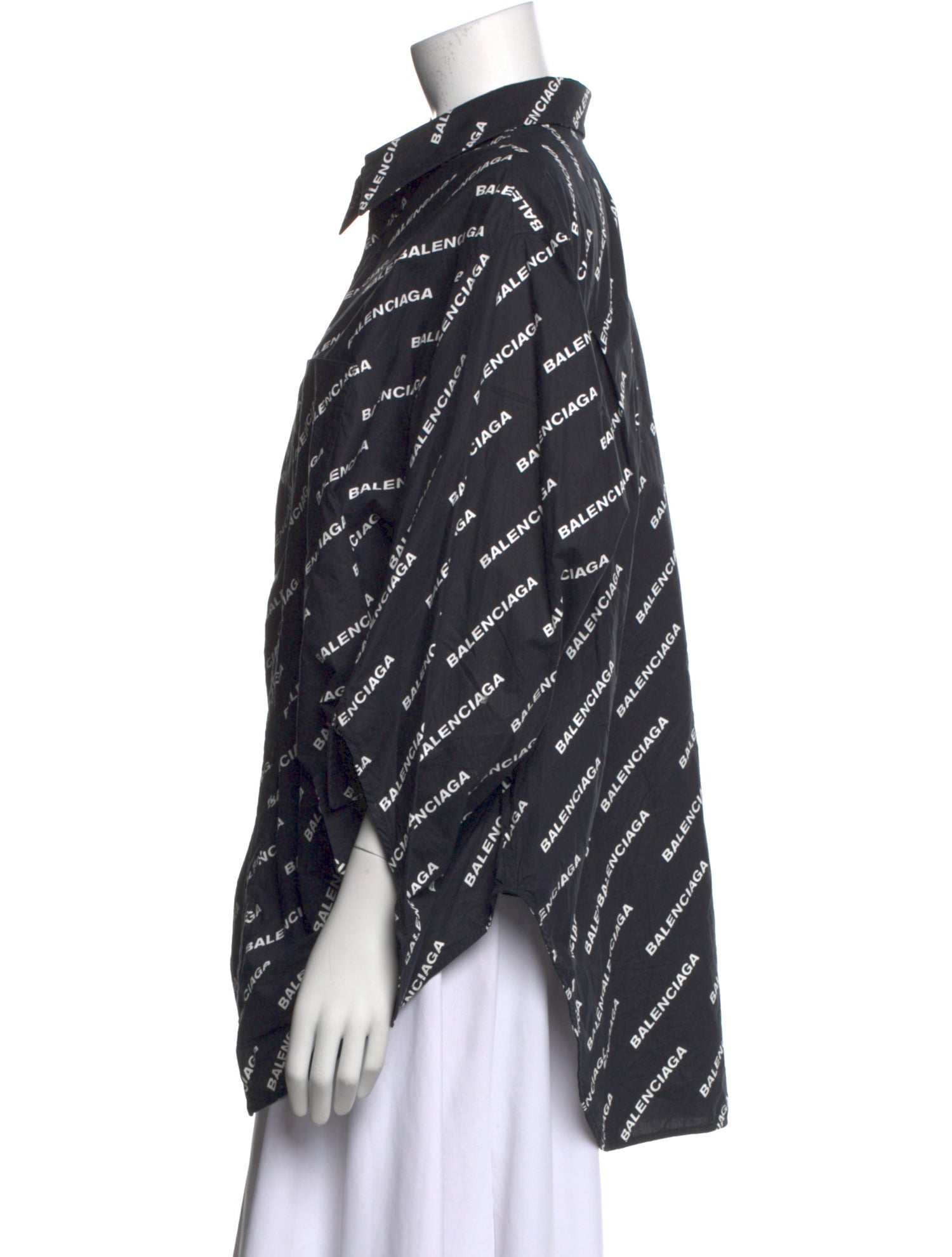 Balenciaga 2021 Printed Button-Up Top