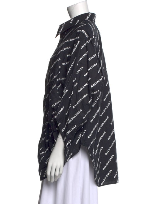 Balenciaga 2021 Printed Button-Up Top