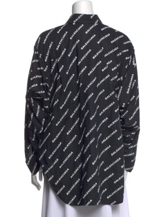 Balenciaga 2021 Printed Button-Up Top