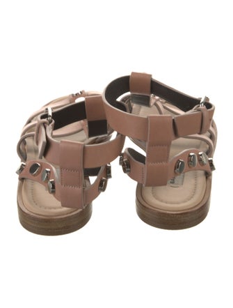 Balenciaga Leather Studded Accents Gladiator Sandals